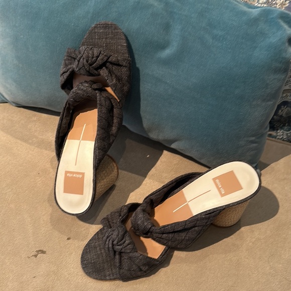 Dolce vita 10M sandal grey knotted fabric round corded rope heels - Picture 2 of 9